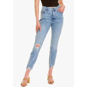 Good American Good Legs Skinny Jeans Sz 4/XL Distressed Raw Hem 27” Inseam